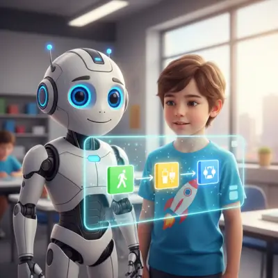 باستخدام المكعبات المرئية (Scratch), توضح أن البرمجة هي عملية بناء وإبداع. الوصف الممتد: صورة تعليمية تهدف لتبسيط مفهوم البرمجة للصغار، من خلال تشبيه بناء الأكواد والبرامج بعملية تركيب مكعبات اللعب الشهيرة.